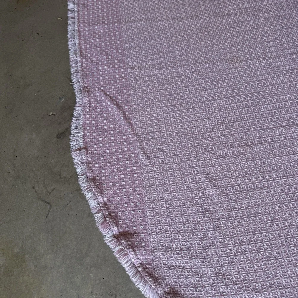 Vintage Cotton Waffle Knit Blanket 73x53 Oval Pink Nursery Baby‎ Girl Shower